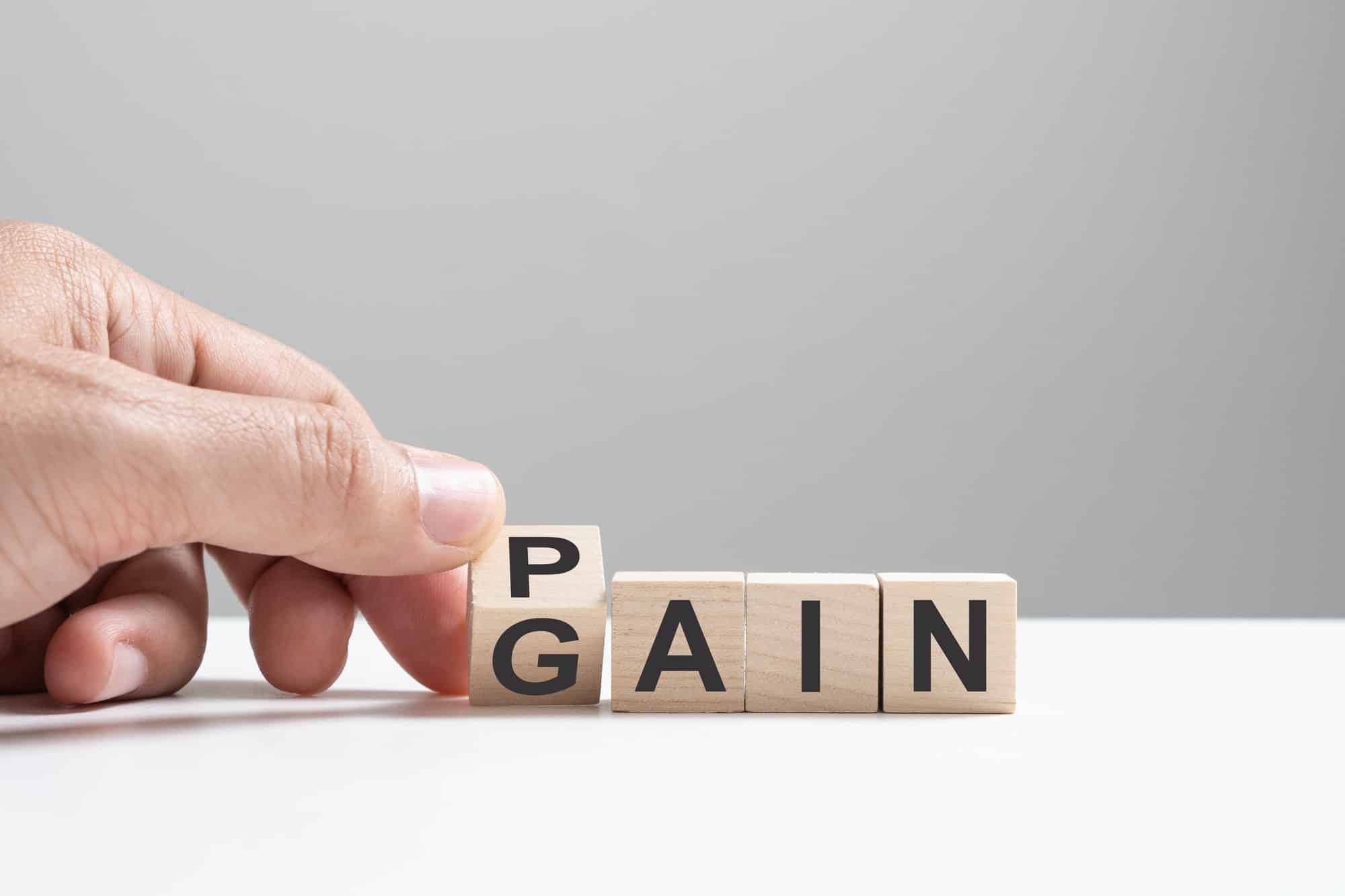 No pain no gain concept